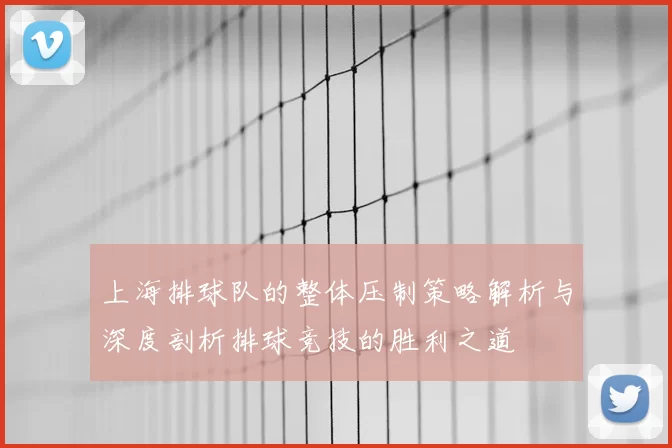上海排球队的整体压制策略解析与深度剖析排球竞技的胜利之道